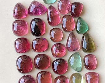 Rubellit turmalin cabochoner parti 34,40 karat