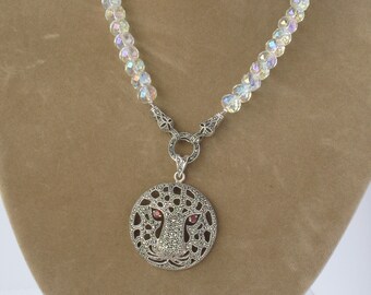 Vintage Sterling Silver Marcasite Necklace