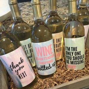 6 Breakup or Divorce Wine Bottle Labels Just Divorced Gift, Supplies, or Decorations for Party Wine Break Up Gift Idea for Friend Breakup