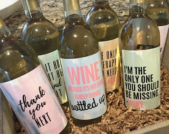 6 Breakup or Divorce Wine Bottle Labels Just Divorced Gift, Supplies, or Decorations for Party Wine Break Up Gift Idea for Friend Breakup