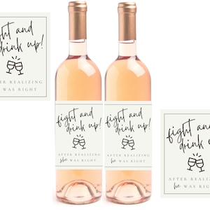 Funny Couples Apology Gifts - Set of 2 Post Fight Wine Labels I’m Sorry Gift, Engagement, Wedding, Bridal Shower, or Bachelorette Party Gift