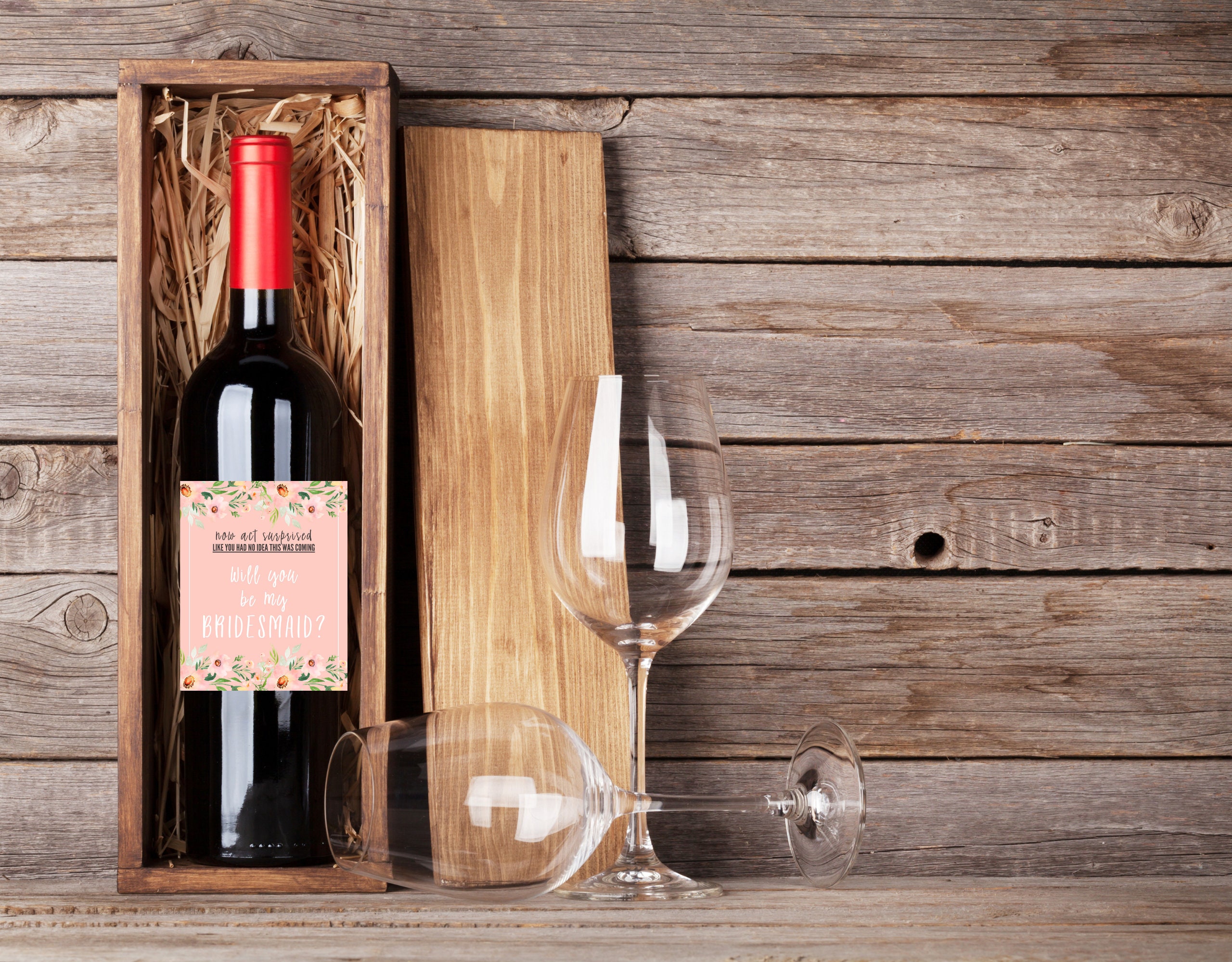 JoliCoon Brautjungfern-Antragsgeschenk – Flaschenetikett „Will You Be My Bridesmaid“ Für Wein- & Sektflaschen