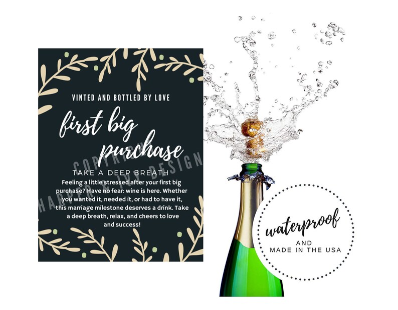 6 Wedding Wine Bottle Labels for Wedding Gift Wedding Firsts Etsy