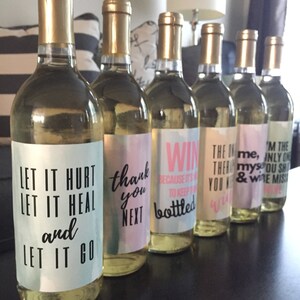 6 Breakup or Divorce Wine Bottle Labels Just Divorced Gift, Supplies ...
