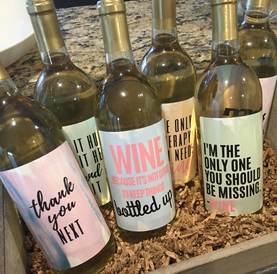 Breakup Wine Bottle Labels, Divorce Party Gift, Set of 6