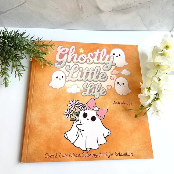 Cute Ghost Coloring Book | Cozy Coloring Book for Adults | Kawaii Ghost Coloring Pages | Relaxing Cute Coloring Book | Gift for Ghost Lovers