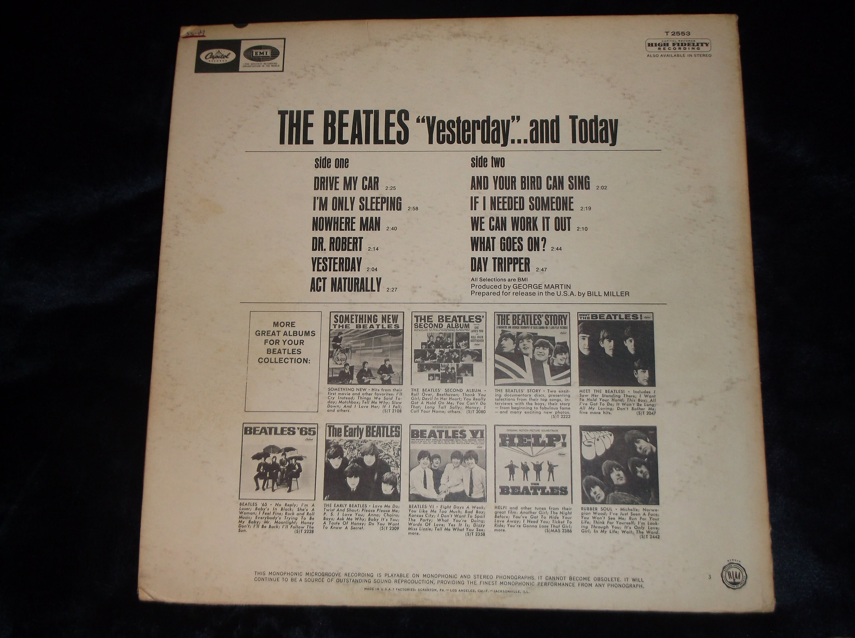 The Beatles Yesterday & Today butcher Block Cover Album 1st State