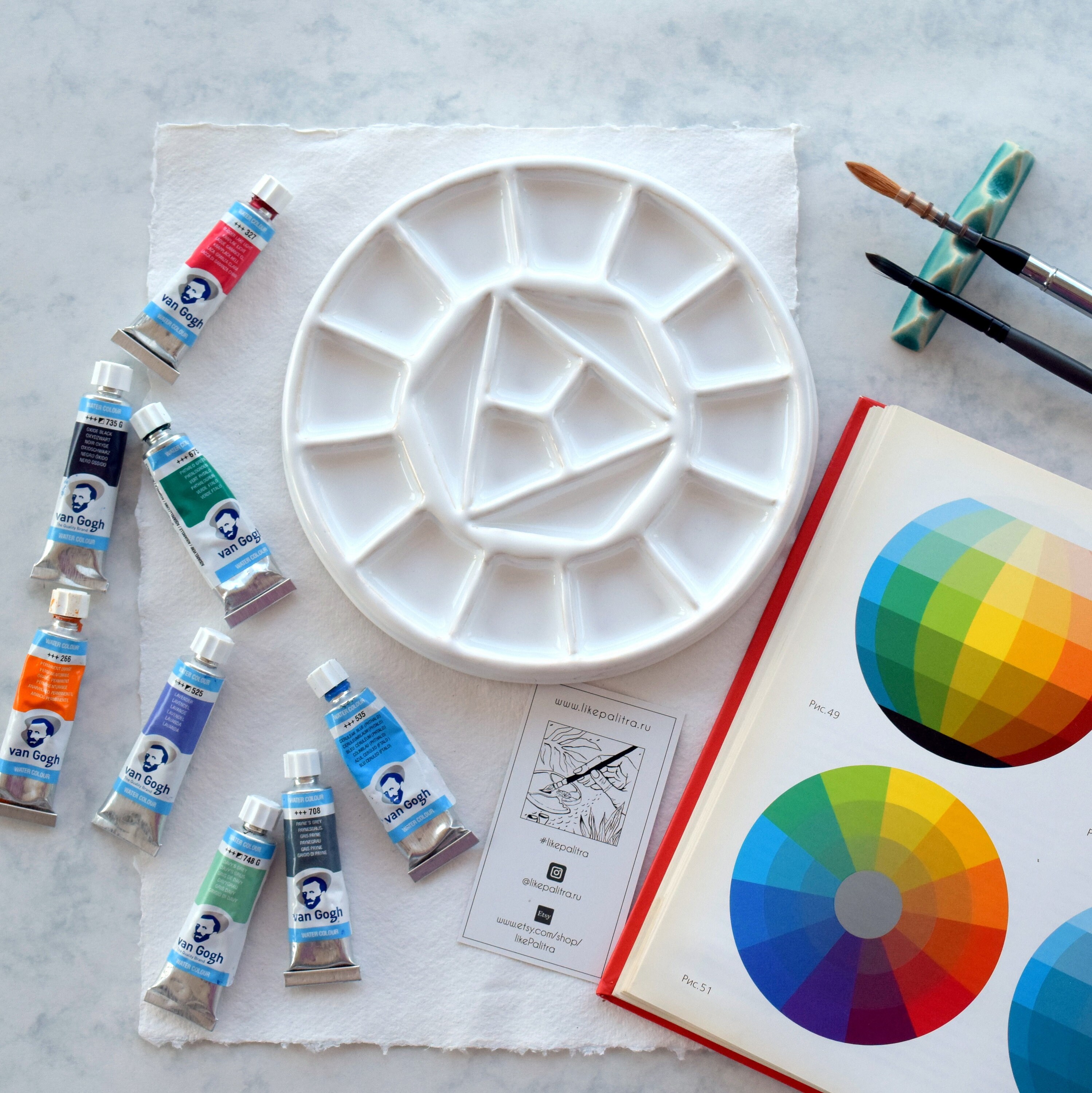 Ceramic Watercolor Palette for Painting COLOR Etsy