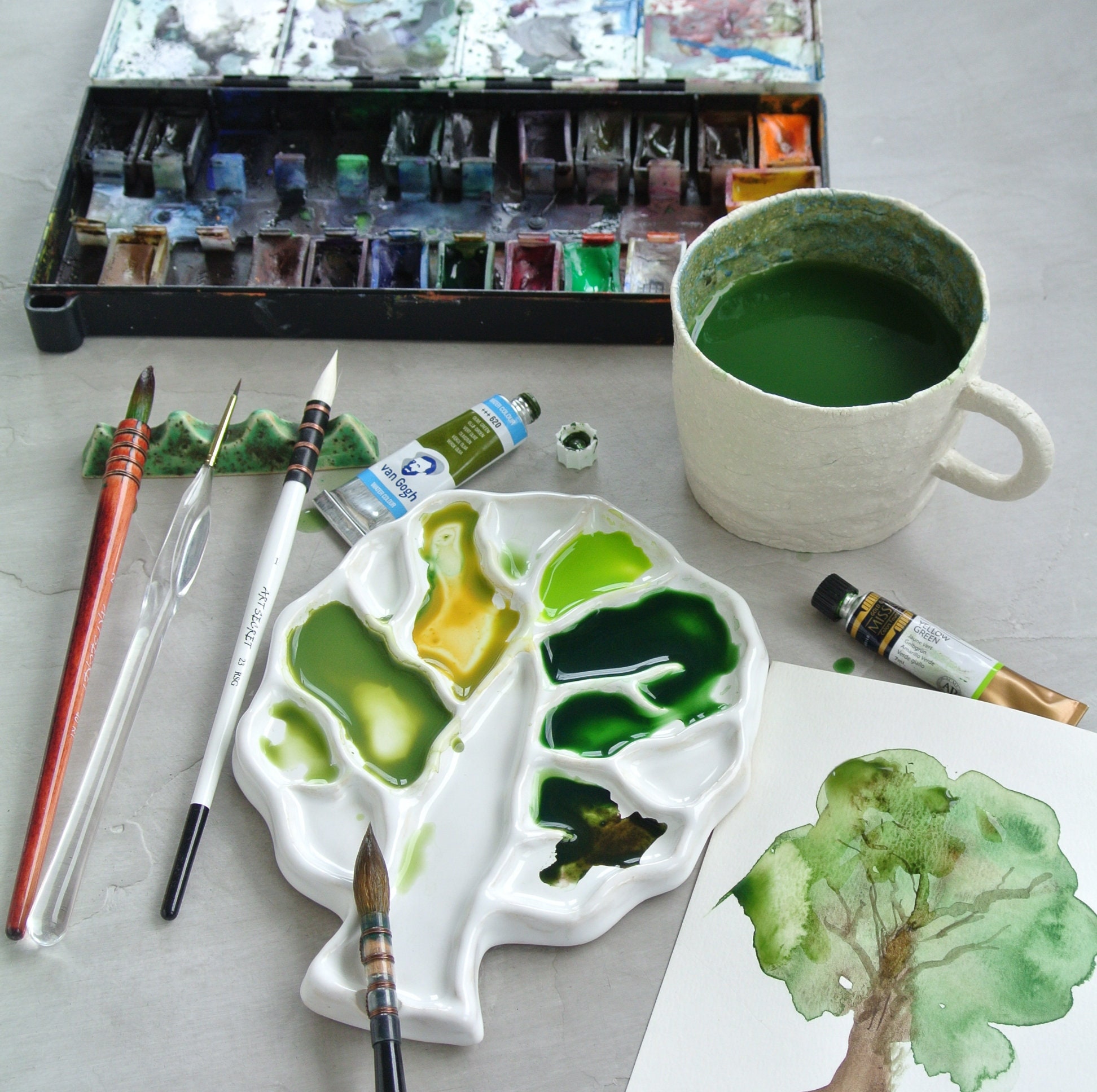 Ceramic Palette for Painting Tree Palette Etsy