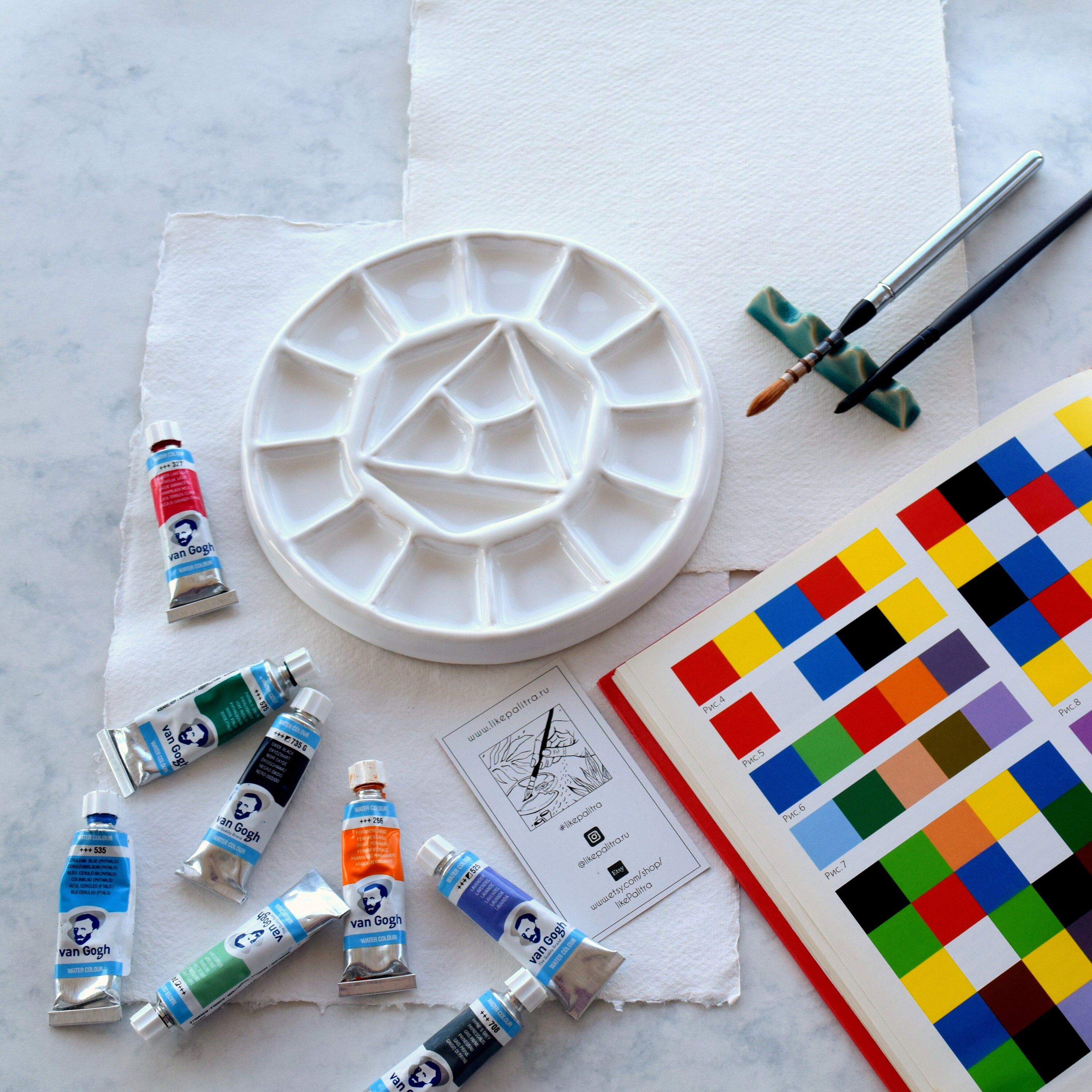 Ceramic Watercolor Palette for Painting COLOR Etsy