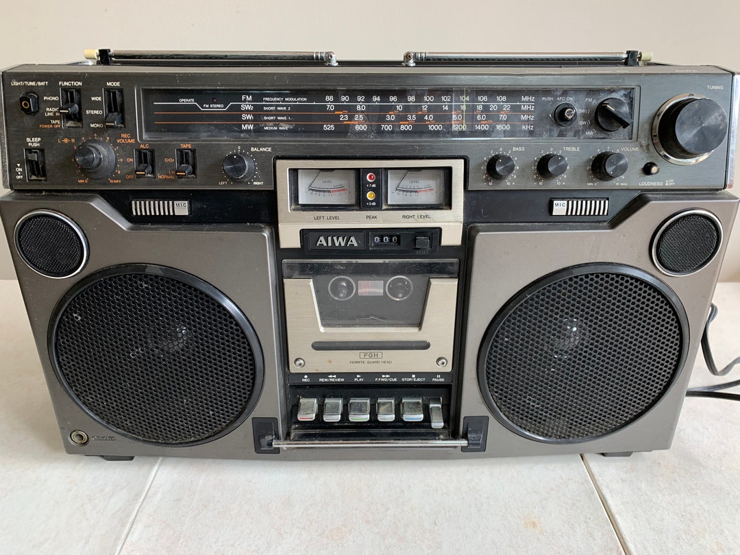 Aiwa Retro Boombox CD Player With Cassette Recording, Bluetooth