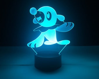 Popplio LED Lamp Pokemon Light Table Lamp Gifts Bedroom Decor Desk Lamp Acrylic Lamp LED Lamps LED Night Light Modern Lamp Man Cave