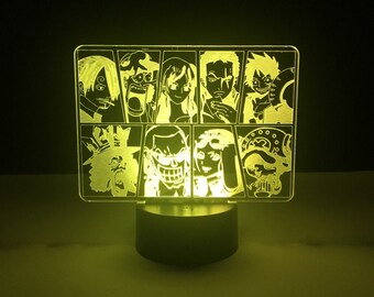 One Piece LED Lamp Light Table Lamp Gifts Bedroom Decor Desk Lamp Acrylic Lamp LED Lamps LED Night Light Modern Lamp Man Cave