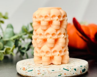 Skull Pillar Candle Silicone Mold, Gothic Halloween Decor