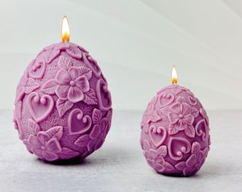 Floral Easter Egg Candle Mold, 3D Silicone Soap Plaster Resin Mould