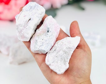 UV reactive Raw pink Mangano calcite crystals , Large crystals