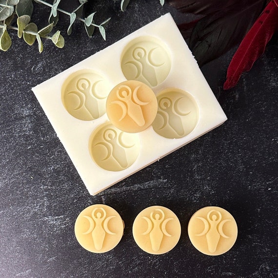 Wiccan Goddess Silicone Mold for Tea Lights or melts