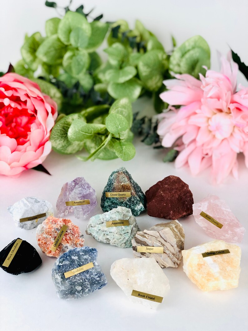 Beginner Crystal Bundle of Raw Gemstones Raw Crystals Kit Etsy Canada