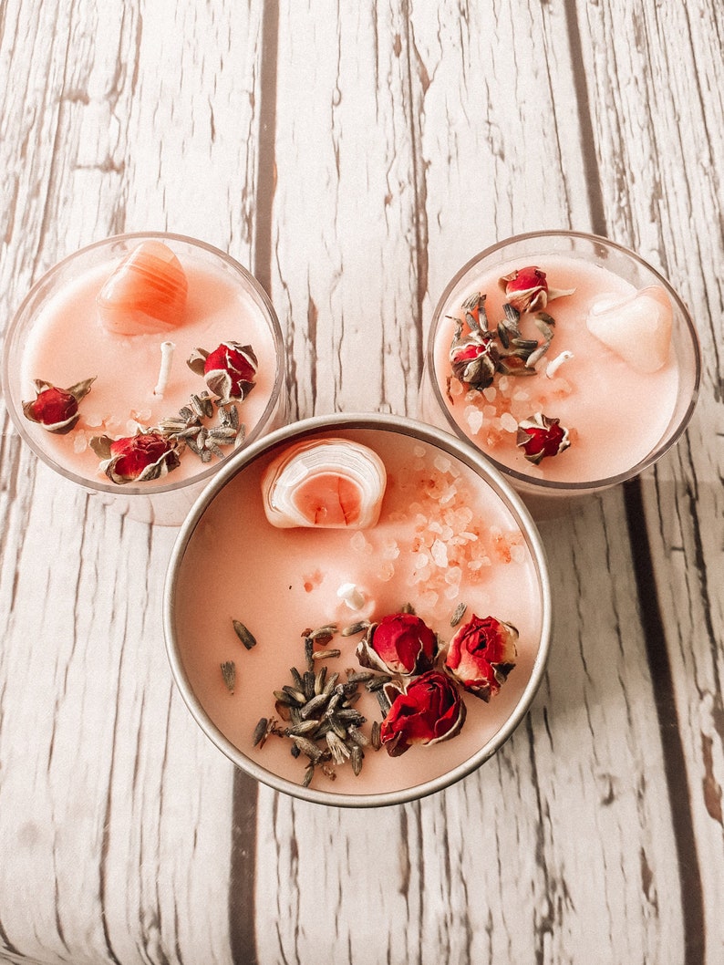 Healing crystal candle/ Charged crystal candles /Protection of Etsy