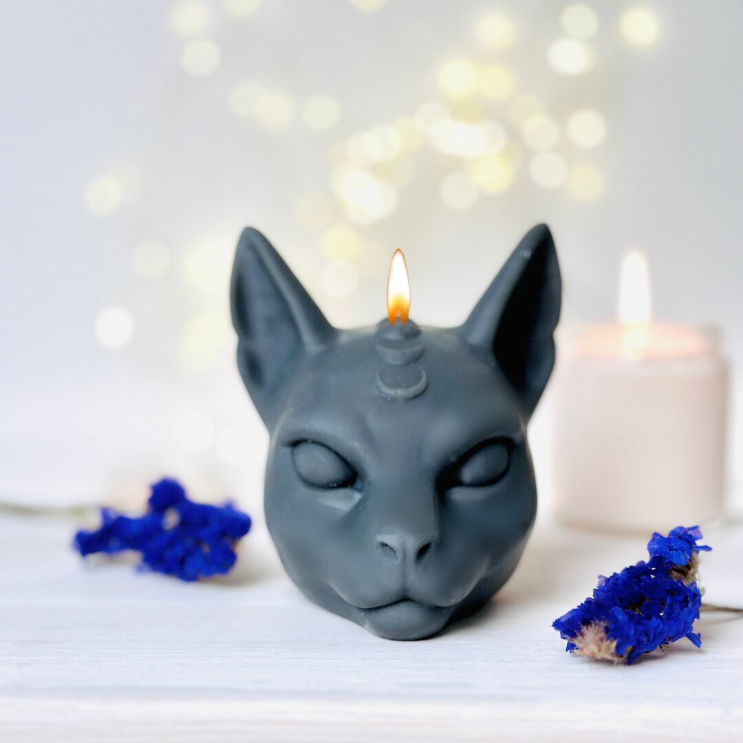 Large Moon Phases Cat Candle Mold, Silicone Moulds, Silicone Mold for