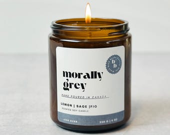 Morally Grey Bookish Candle | Lemon, Sage, Fig Scented