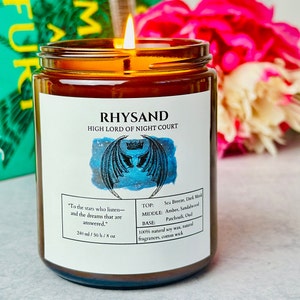 Rhysand candle - officially licensed ACOTAR merch gift, Velaris Candles for Book-Lovers romantasy reader candle bookish gift for her