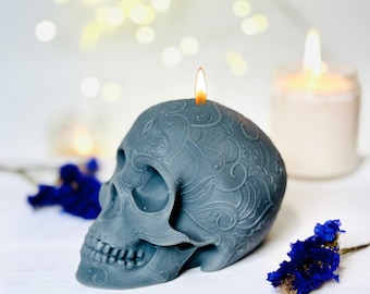 Large Skull candle mold, candle making silicone molds, Day of the dead and Spooky Halloween candle molds, Molds for resin and concreate