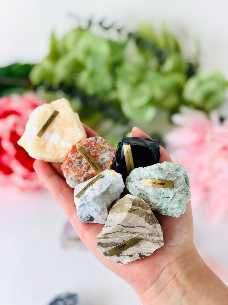 Beginner Crystal Bundle of Raw Gemstones Raw Crystals Kit Etsy Canada