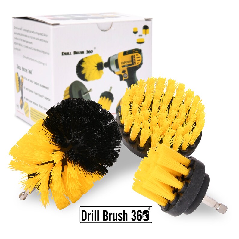 ORIGINAL Drill Brush 360 Attachments 3 pack kit Medium Yellow Etsy