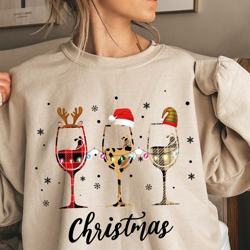 christmas wine sweatshirt