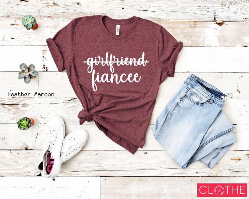 Clothe Design C5471 Girlfriend Fiancee Shirt Fiance Shirt Meant To Be Engagement Shirts Engagement Gift Future Mrs I Said Yes
