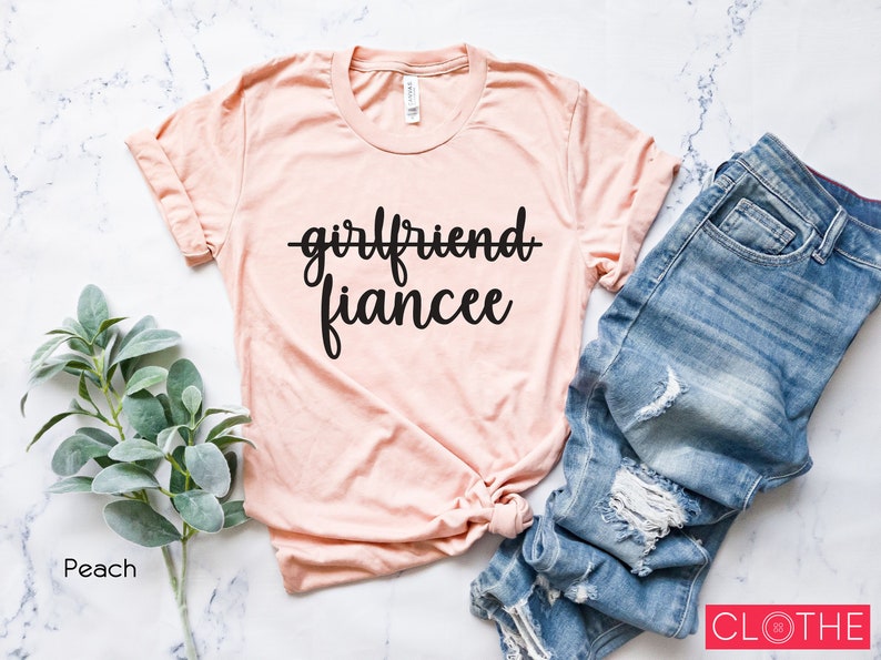 Clothe Design C5471 Girlfriend Fiancee Shirt Fiance Shirt Meant To Be Engagement Shirts Engagement Gift Future Mrs I Said Yes