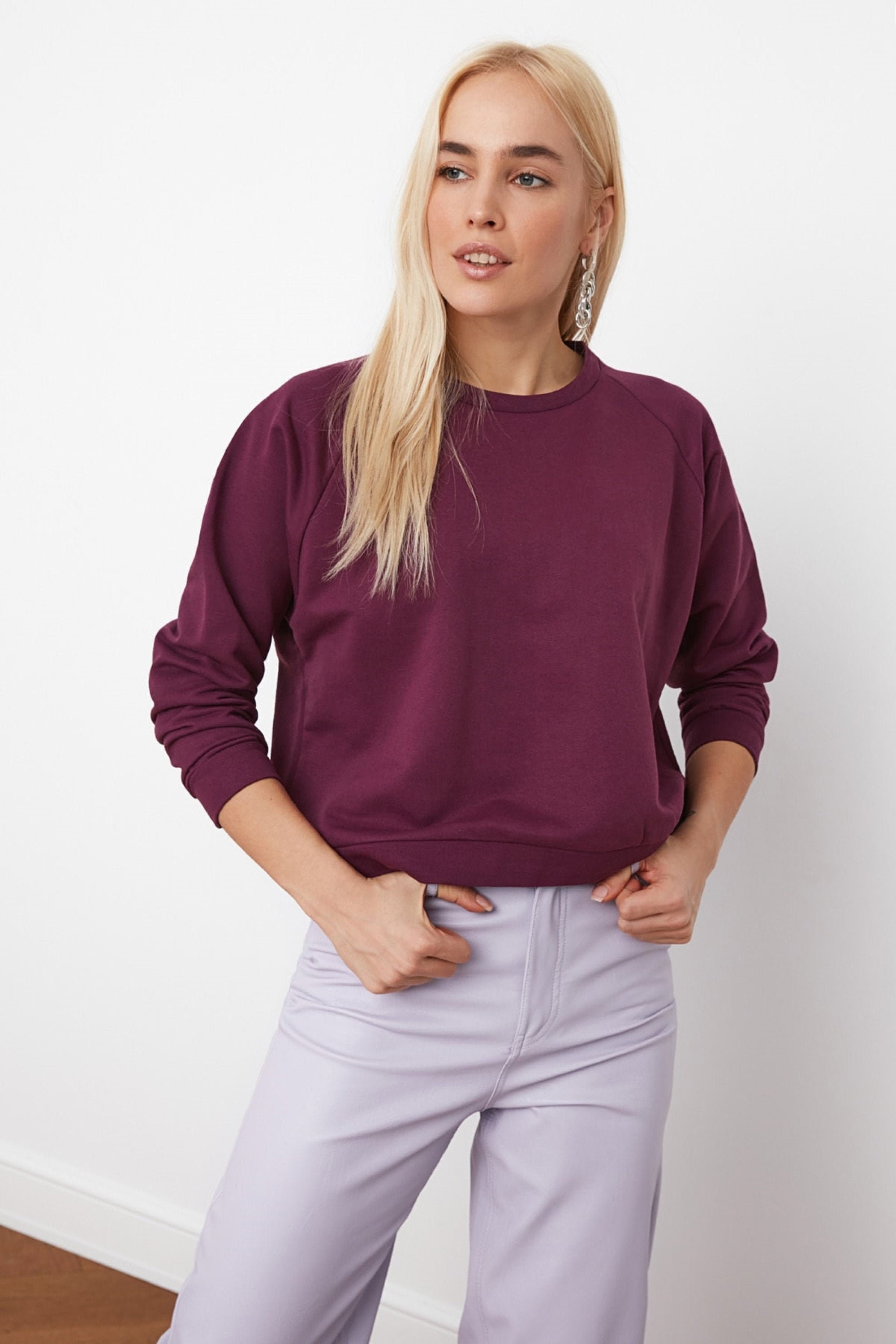 blank off the shoulder sweatshirt