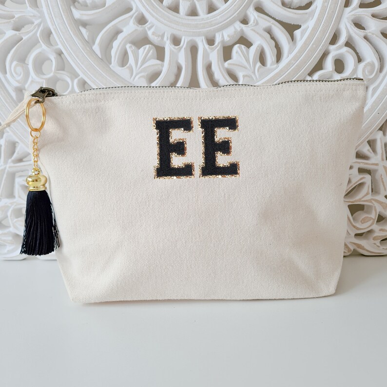 Personalised makeup Bag for Bridesmaid Monogram Bag Bridesmaid Gift Bag Cosmetic bag Initial Bag Bride Gift Personalised Beach Bag Honeymoon image 5