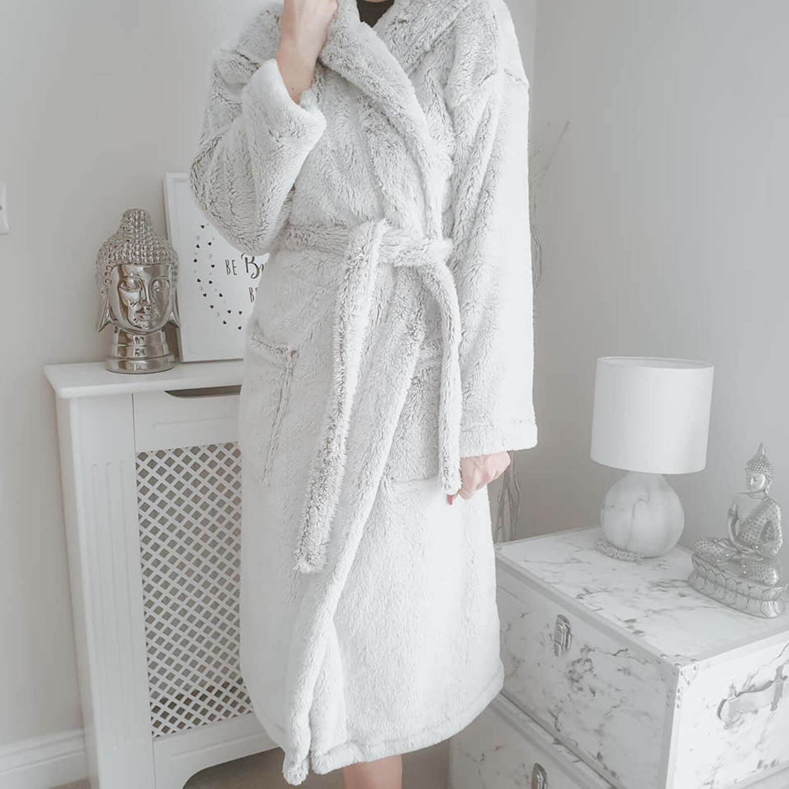 Personalised Grey Fluffy Dressing Gown for Her Christmas Gift Etsy