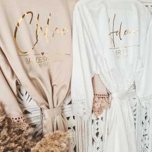 Bridesmaid Robes Bride Gift Bride Robe Bridesmaid Gift Satin Lace Robe Bride Dressing Gown Bridal Party Robes Wedding robe Personalised Robe image 8