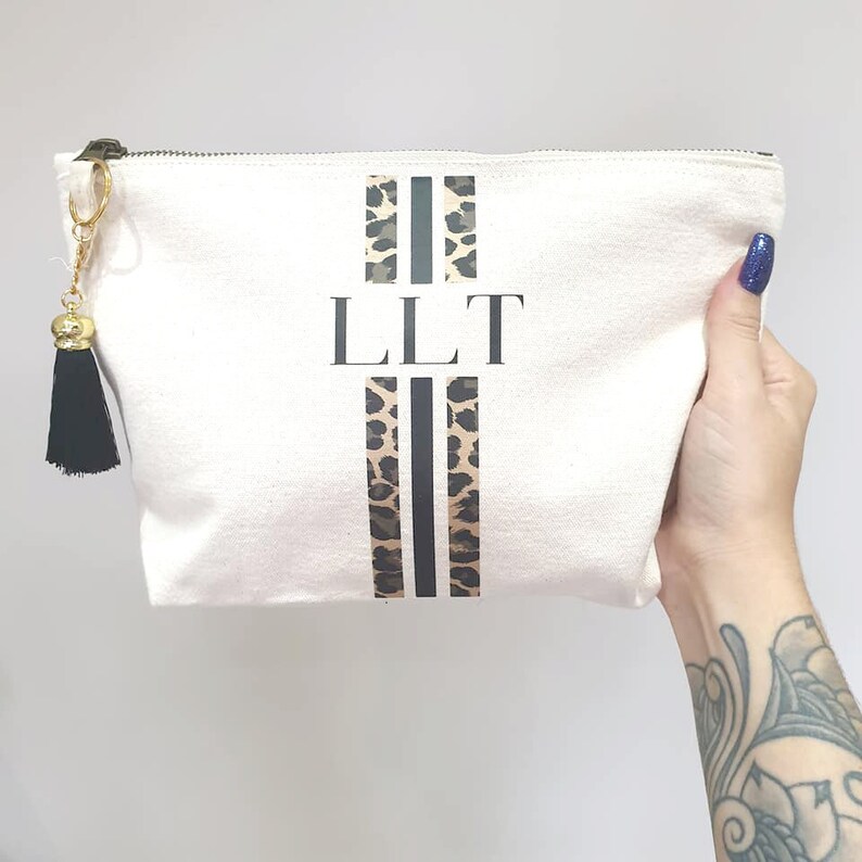 Personalised Bag Set for Bridesmaid Monogram Tote Bag Bridesmaid Gift Bag Initial Bag Bride Gift Personalised Beach Bag Honeymoon Makeup bag