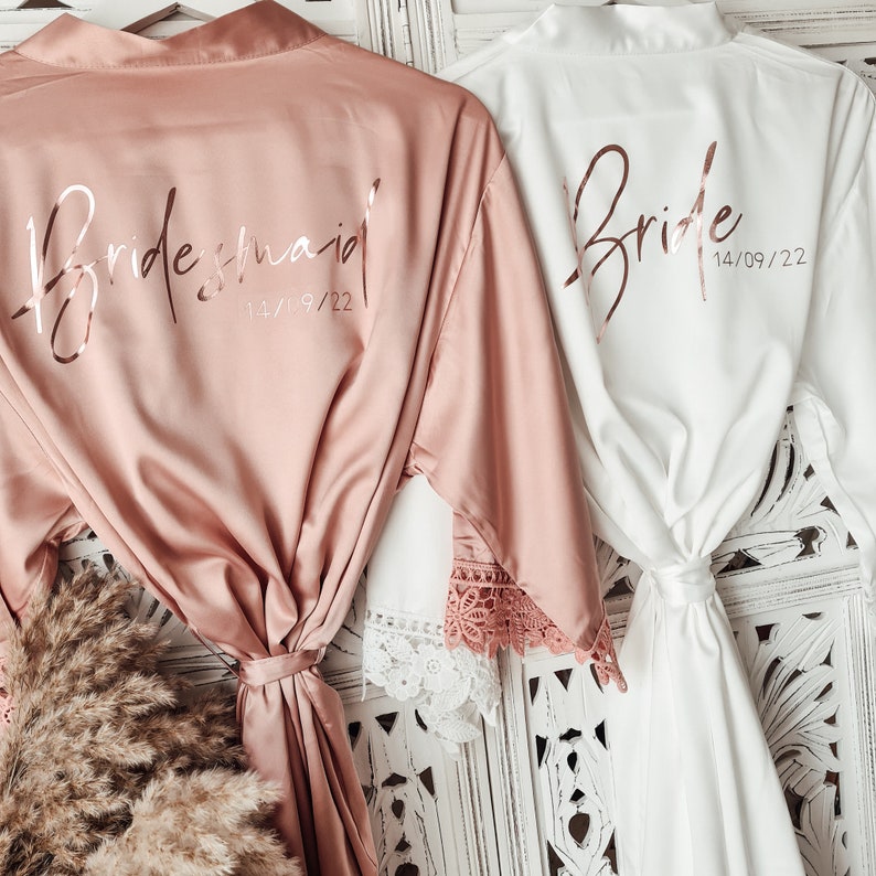 Bridesmaid Robes Bride Gift Bride Robe Bridesmaid Gift Satin Etsy UK