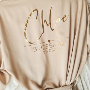 Bridesmaid Robes Bride Gift Bride Robe Bridesmaid Gift Satin Lace Robe Bride Dressing Gown Bridal Party Robes Wedding robe Personalised Robe image 6