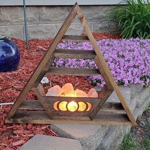 Himalayan Salt Moon Phases Esagono/Triangolo Display Shelf