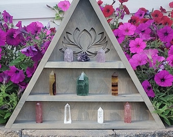 Lighted Lotus Triangle Display Shelf