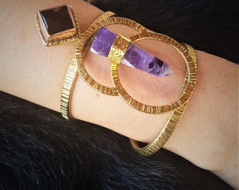 Amethyst Point Bracelet With LapisLazuli