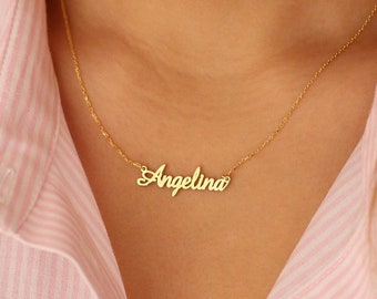Name Necklace - Gold Name Necklace - Tiny Name Necklace - Name Necklace Gold - Necklace - Tiny Gold Necklace - Mother Gift - Jewelry
