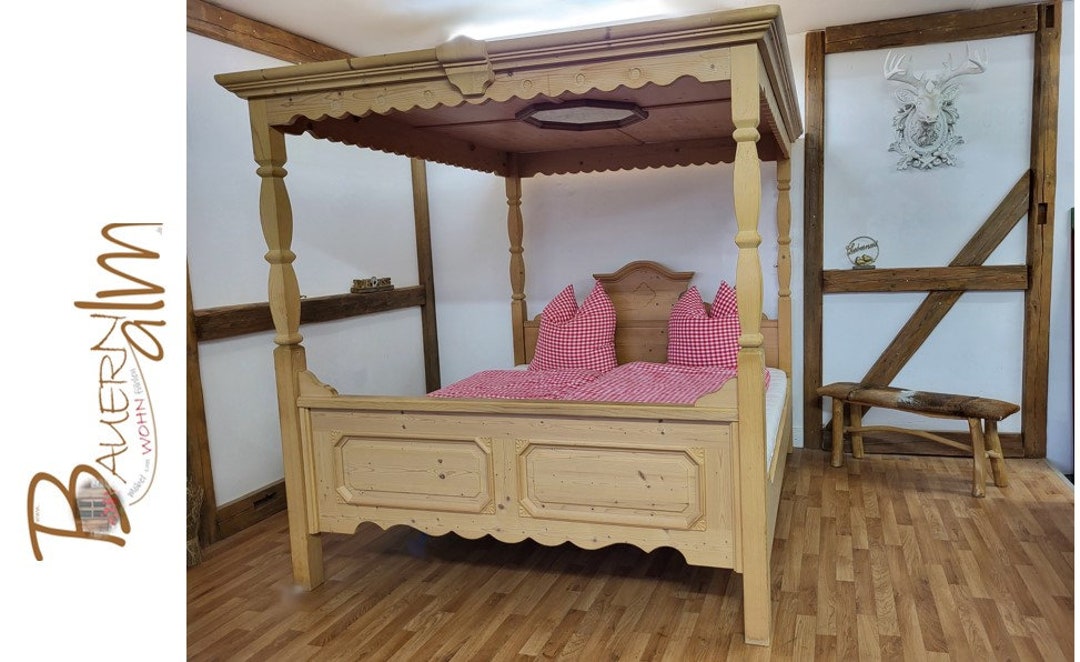 Voglauer Lit Double Style Anno 1600 Braun Épicéa Rustique