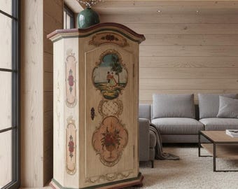 Bauernschrank Kleiderschrank Wohnzimmerschrank Flurschrank Barockschrank Schrank Holzschrank bemalt Barockstil Landhaus Landhausmöbel shabby