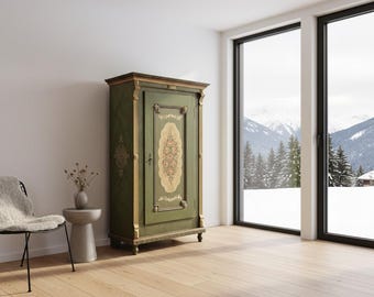 Bauernschrank Kleiderschrank Wohnzimmerschrank Flurschrank Barockschrank Schrank Holzschrank bemalt Barockstil Landhaus Landhausmöbel shabby