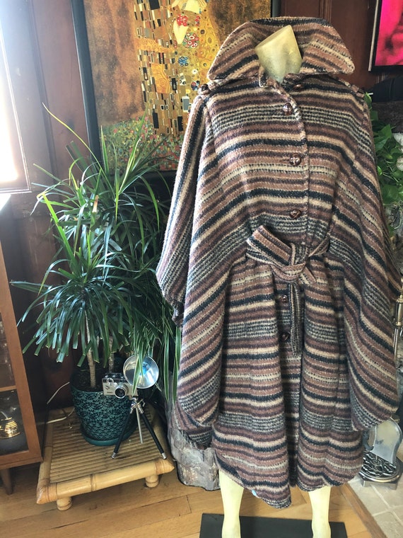 Attosecond wool coat | vintage 1970s blanket coat