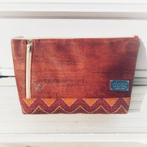 Kork-Reise-Beutel-Frühlings-Kosmetik-Tasche-Rote Kork-Tasche-Kork Make-up-Tasche-Mehrzweck-Kork-Tasche-Kork Kulturbeutel-Vegane Kork-Beutel-Doppelreißverschluss-Beutel