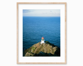 Lighthouse Print / Navy Blue Wall Art / Lighthouse Wall Art / Hawaii Decor / Coastal Room Decor