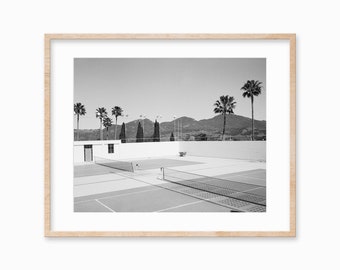 California Wall Art / Tennis Court / Art Deco Poster / Industrial Print